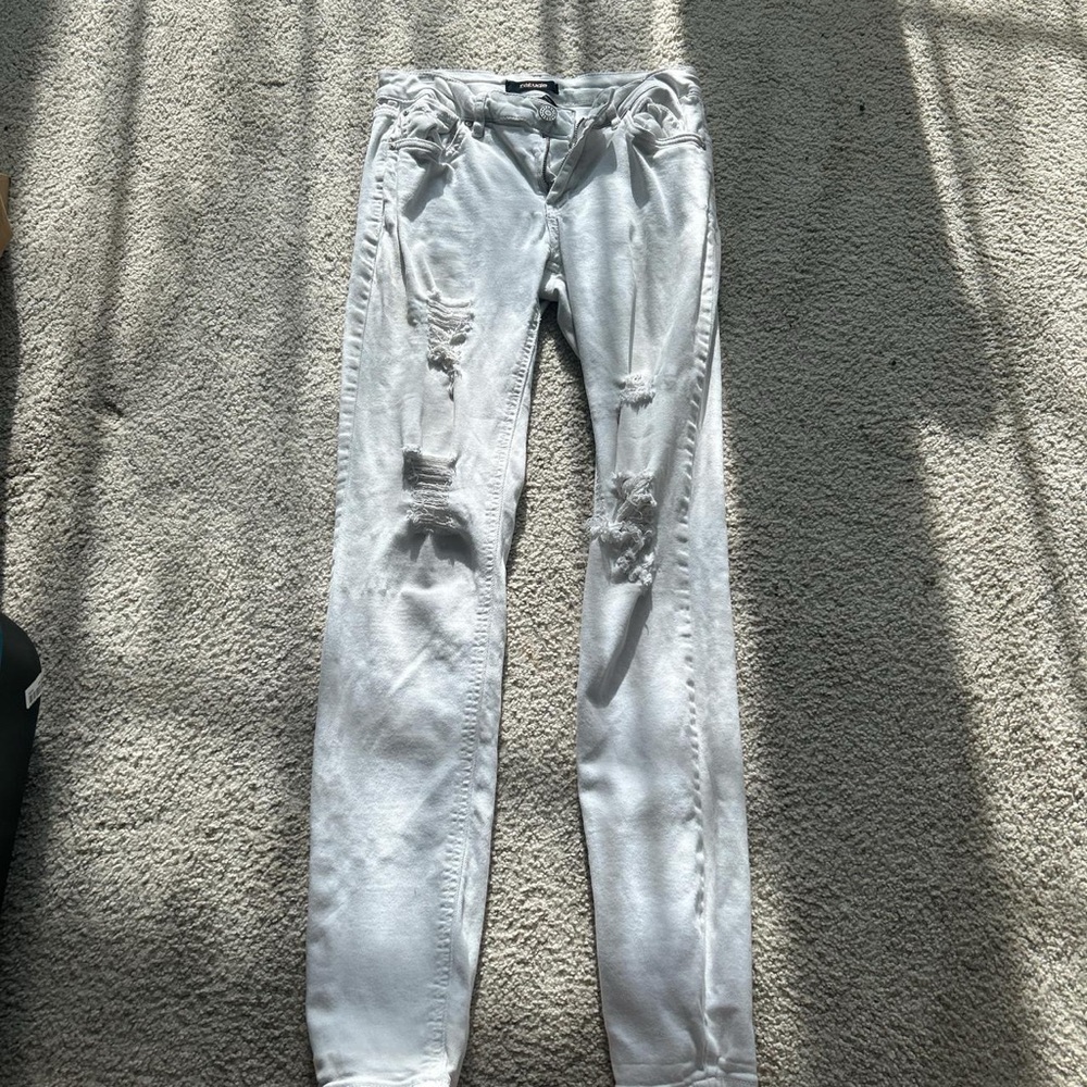 Refuge White Distressed Skinny Jeans